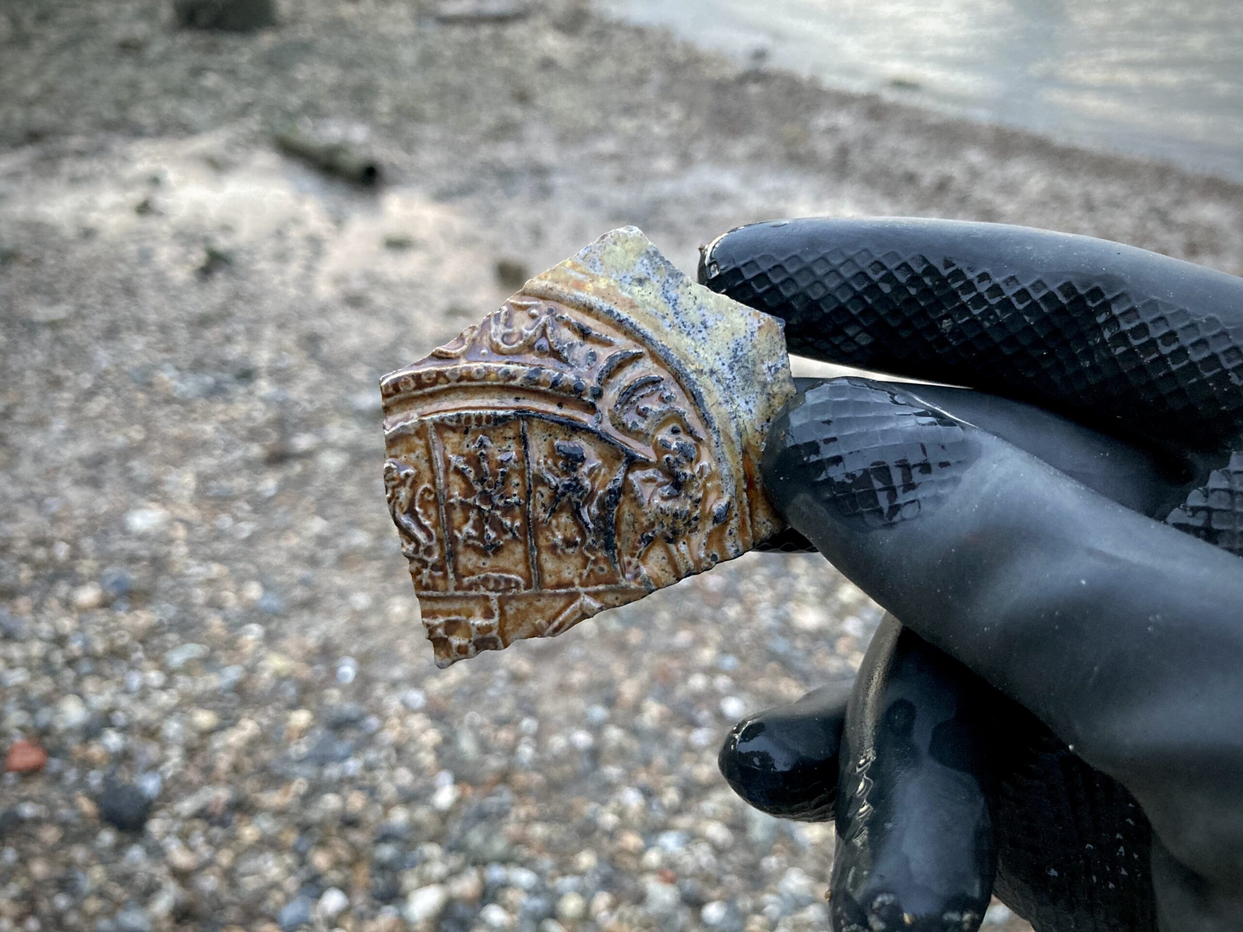 Sherd of Bartmann jug with Julich-Cleve-Berg arms