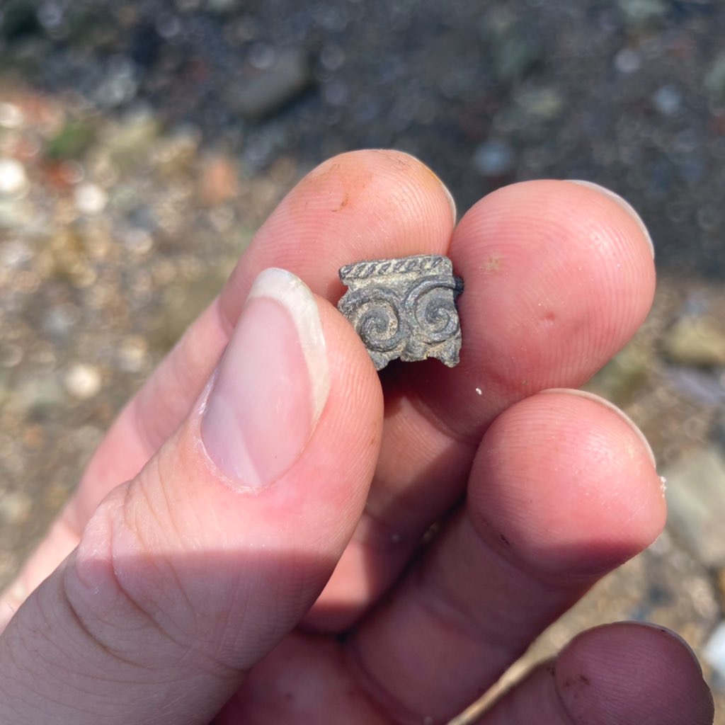 Fragment of decorated lead or pewter