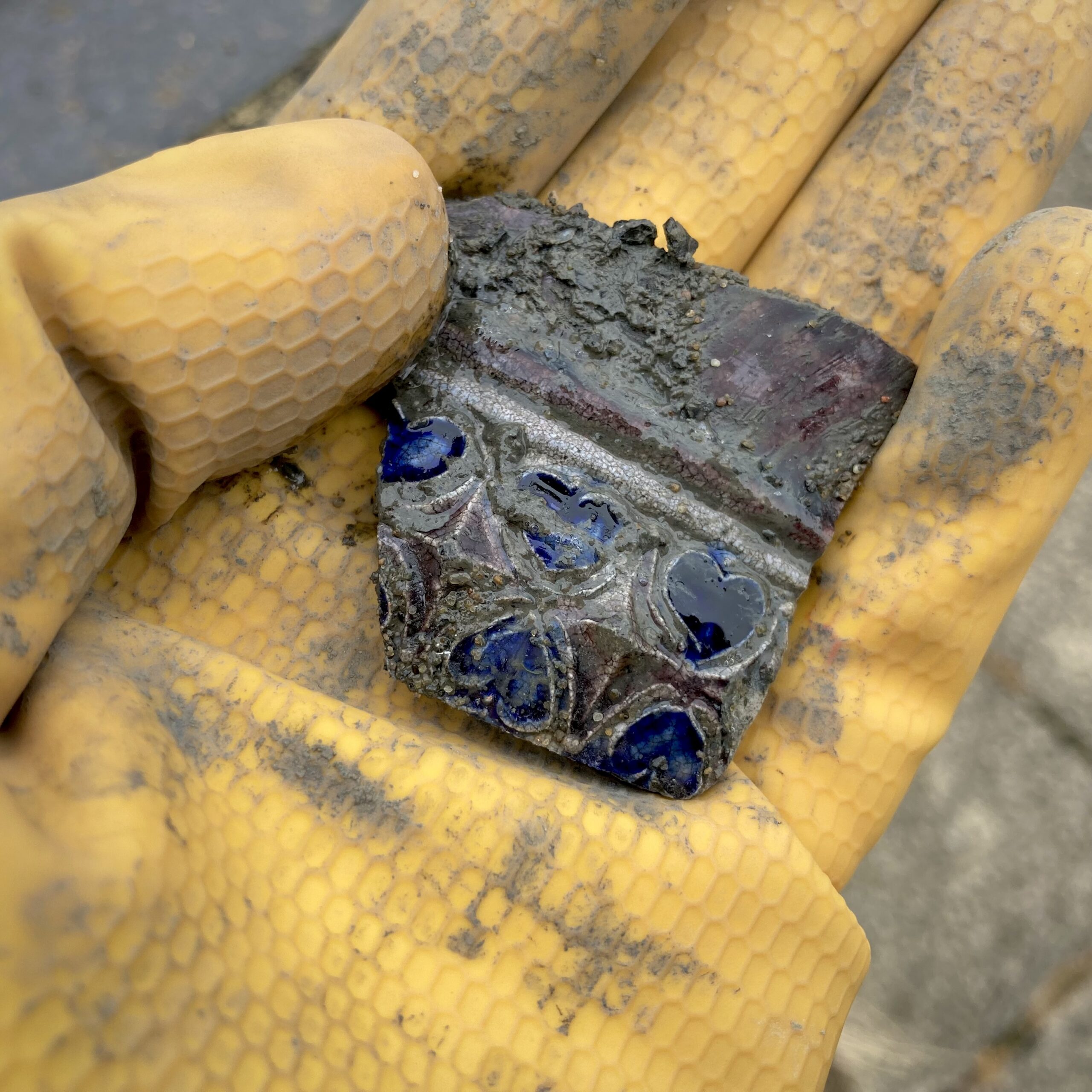 Sherd of Westerwald vessel decorated with hearts