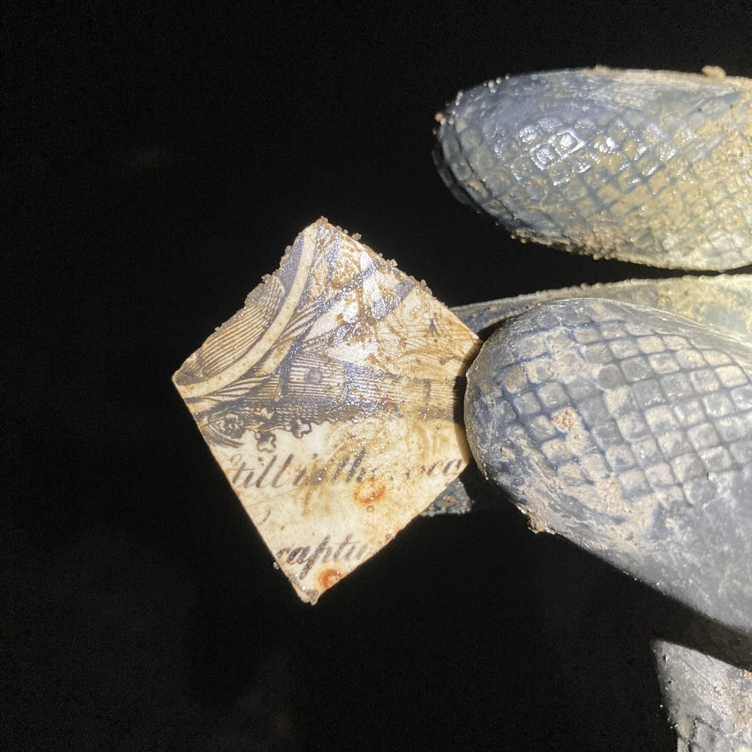 Sherd of Victorian pottery ‘still is the…’ ‘capture…’