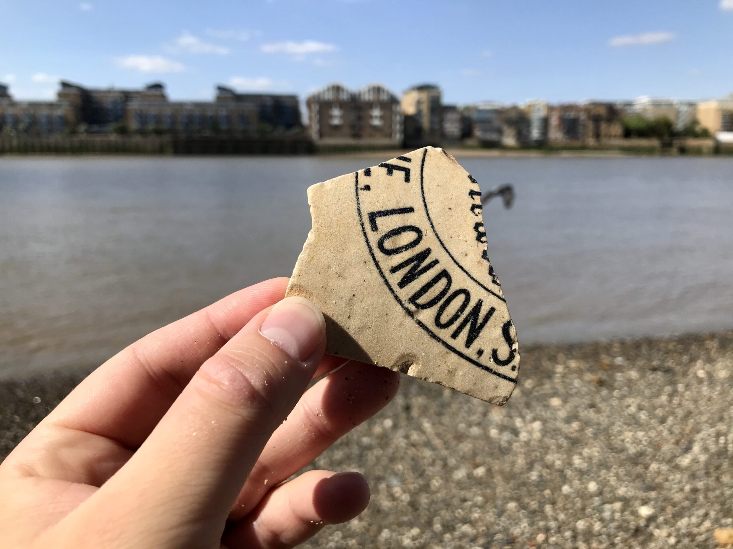 Sherd of flagon marked LONDON