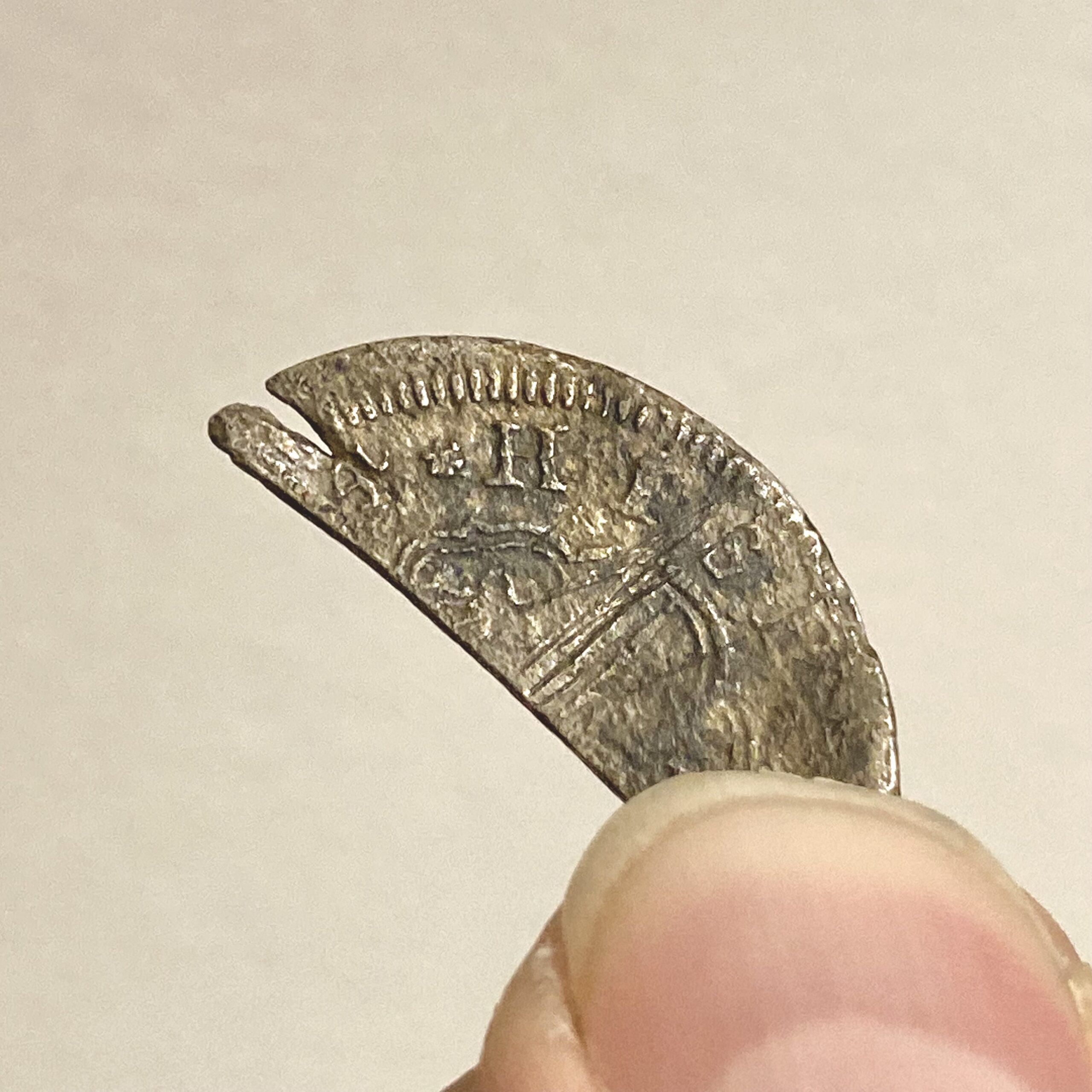 Luis I of Spain cut half 2 reales coin of 1724